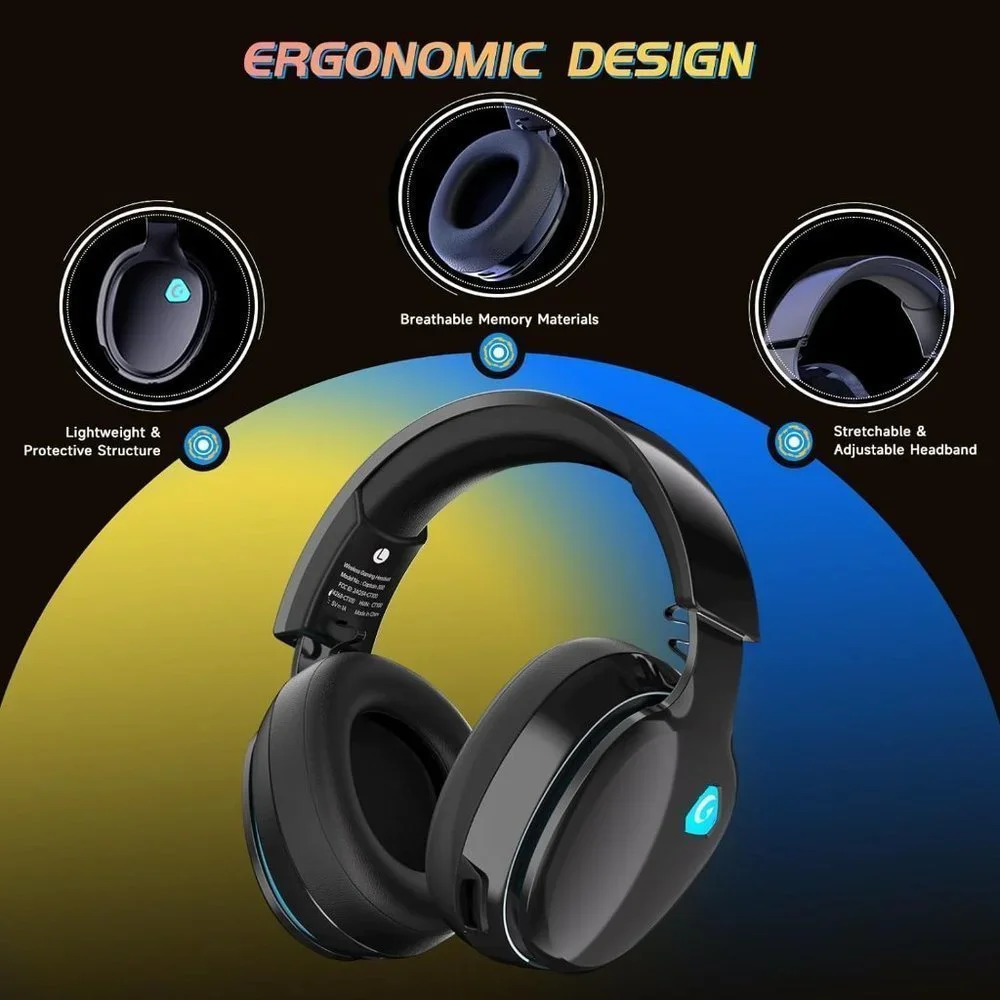 3.5mm Wireless Gaming Headset with Detachable Microphone for Gamer